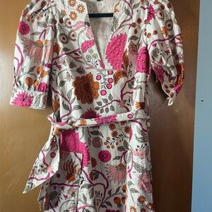 House of Harlow 1960 Pink and Orange Floral Midi Dress